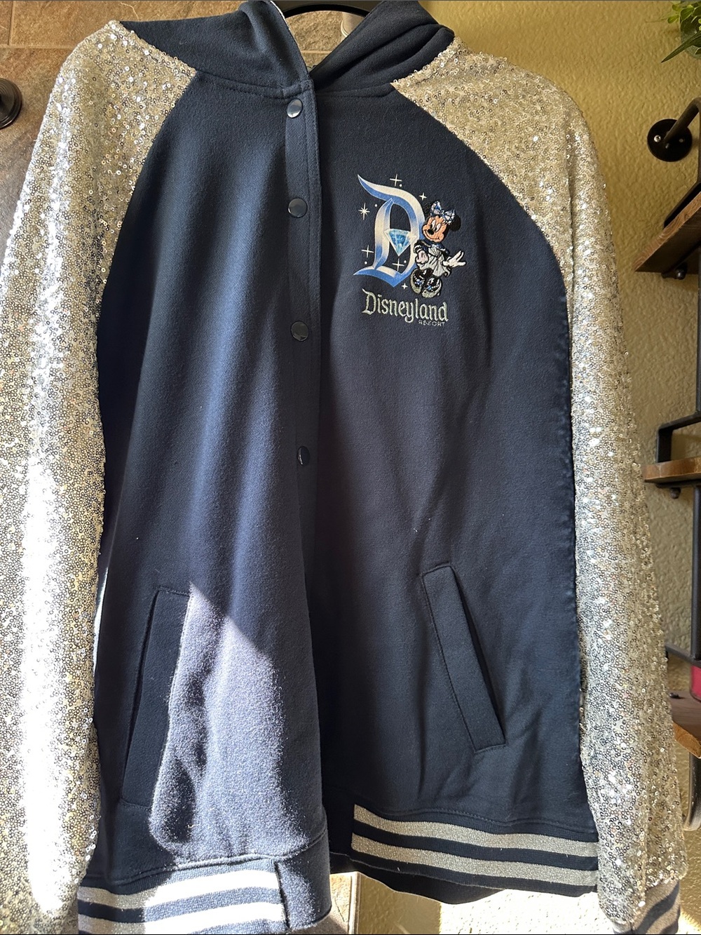 Disney 60th Navy Jacket with Silver Sequin Sleeves